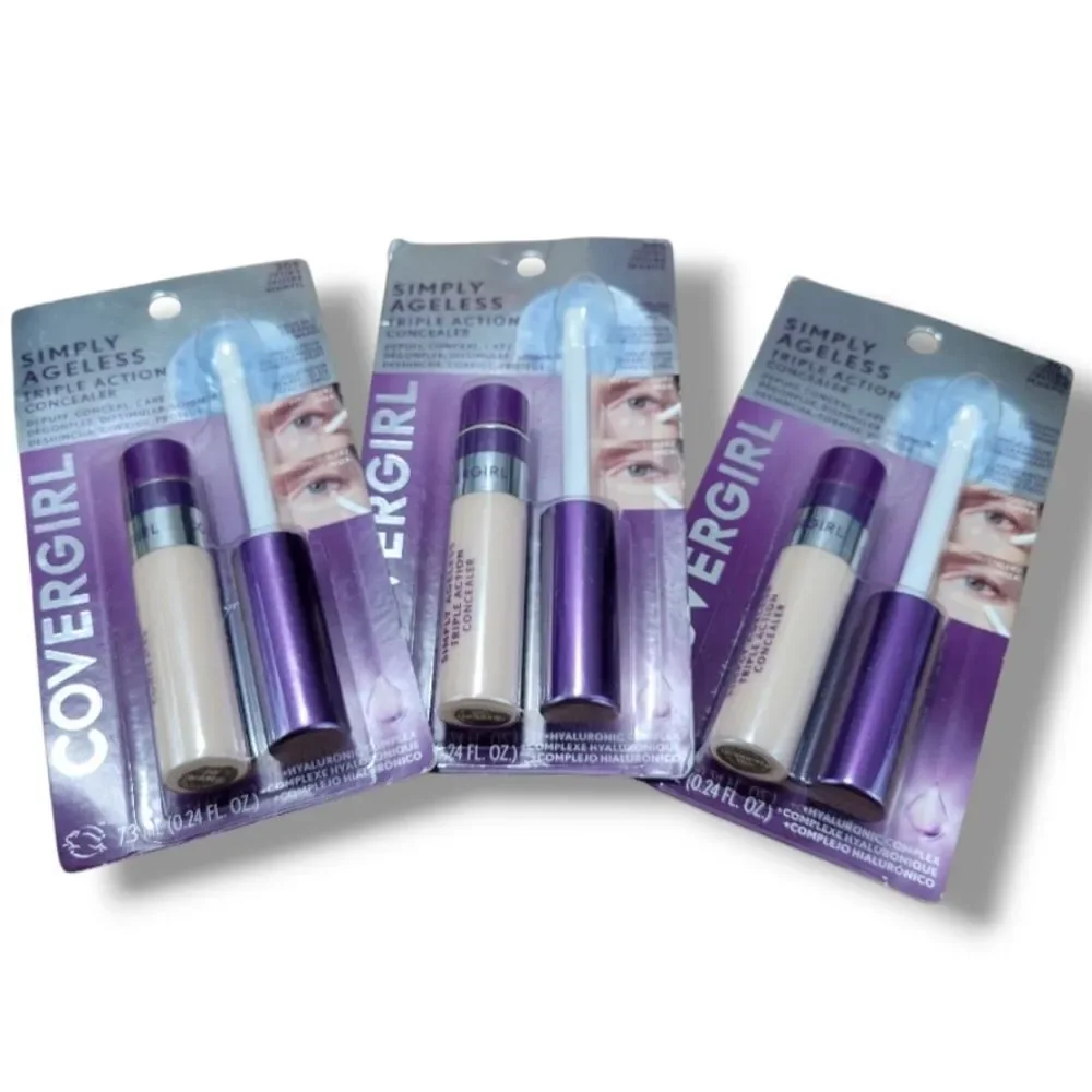 New Covergirl Simply Ageless Triple Action Concealer 305 Ivory Color - Pack Of 3